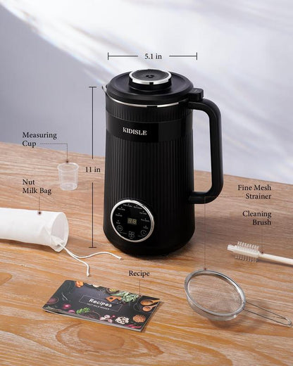 KIDISLE 8-In-1 Multifunctional Automatic Nut Milk Machine & Coffee Maker 32Oz Auto Self-Cleaning Delay Start Keep Warm Boil Water Stainless Steel Black/White - Kitchen Appliances