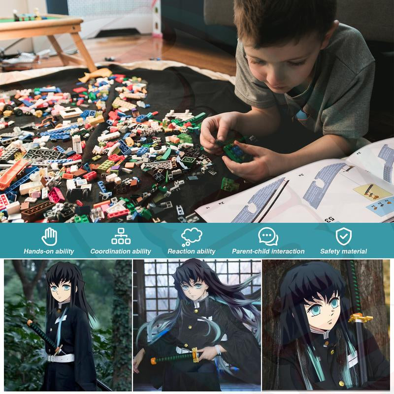 【TOKMOC】66018,778 Pieces,Demonslaye Building Block Set,40In Tokitou Muichirou Building Block with Stand,Handmade Cosplay Anime Toy Building Set for Collecting and Gifting Model for Anime Fans,Home Decoration,For Aged 12 and Above,Stress Relief Toy