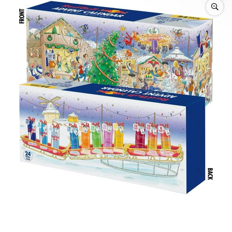 Red Bull 2025 Advent Calendar Variety Pack 24 X 8.4 Fl Oz Energy Drink Mix for Fans Beverage Sport Edition