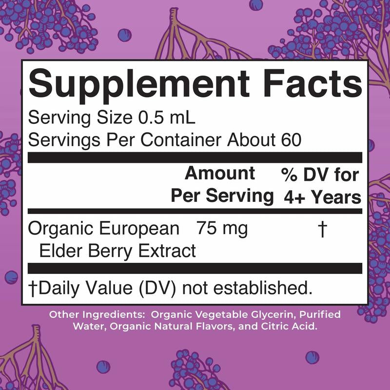 Maryruth'S USDA Organic Elderberry Liquid Drops for Kids – Vegan Elderberry Extract in Organic Glycerin – Supports Immune Health & Overall Wellness – for Ages 4–13 – 1 Fl Oz