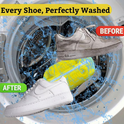 Shoe Washing Machine Bag - 2-Pack Reusable Yellow Value Pack for Tennis Sneakers & Slippers Secure Zipper Lock Quiet Tangle-Free 360° Deep Clean Laundry - Cleaning Shoe Protector Bag