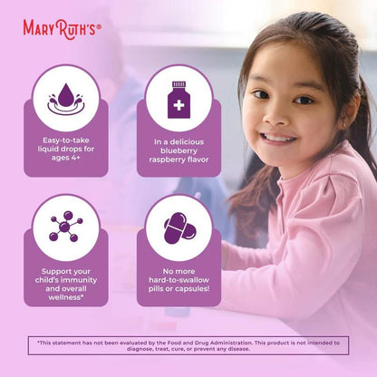 Maryruth'S USDA Organic Elderberry Liquid Drops for Kids – Vegan Elderberry Extract in Organic Glycerin – Supports Immune Health & Overall Wellness – for Ages 4–13 – 1 Fl Oz
