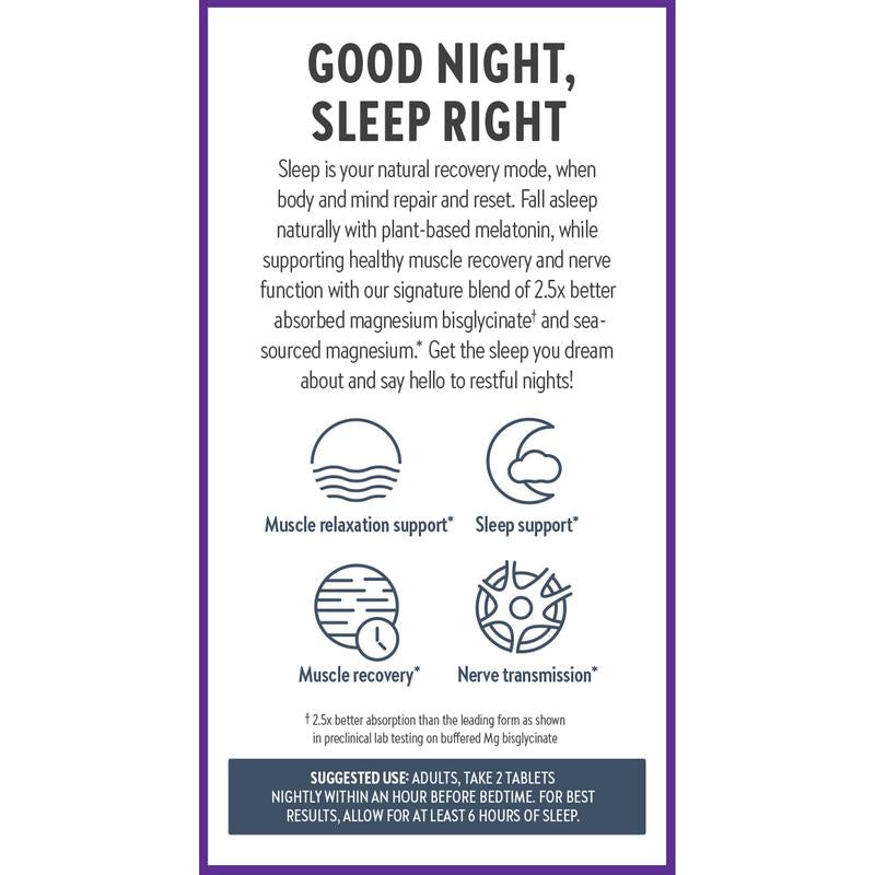 New Chapter Magnesium + Plant-Based Melatonin Sleep Aid - 2.5X Better Absorption+ for Sleep Support & Muscle Relaxation - 30 Count