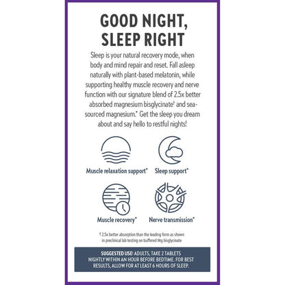 New Chapter Magnesium + Plant-Based Melatonin Sleep Aid - 2.5X Better Absorption+ for Sleep Support & Muscle Relaxation - 30 Count