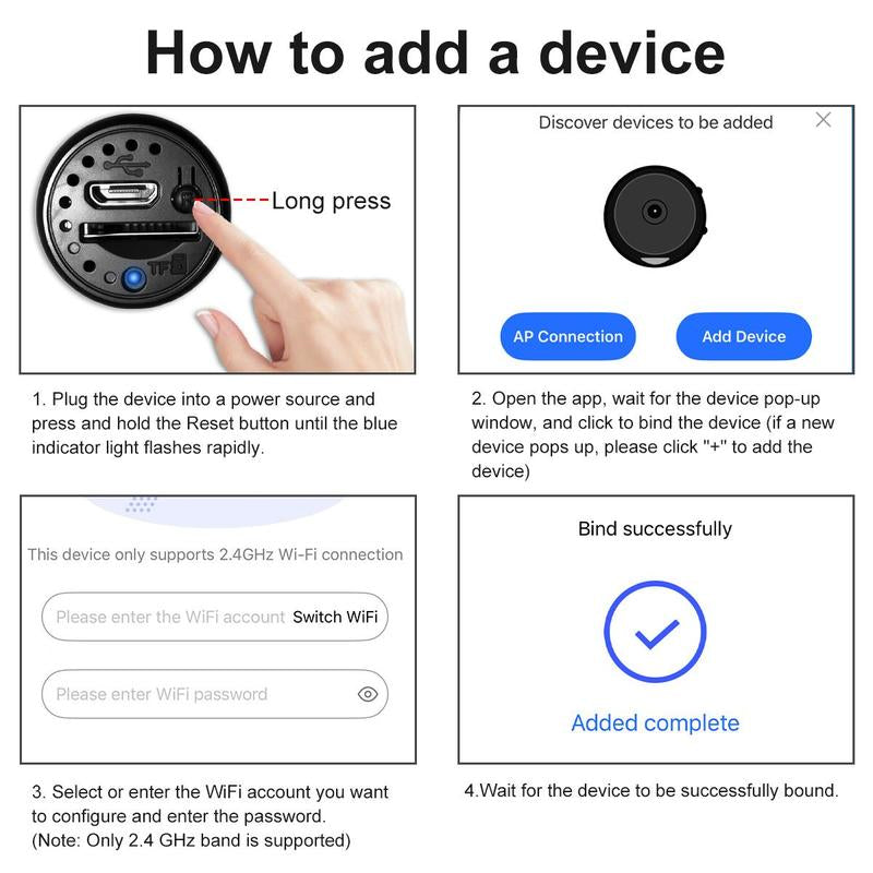 Indoor Security Camera Wireless Camera Hidden Spy Camera for Home Use, Mini Security Wireless Wifi Camera, Night Vision Nanny Cam for Baby, Pets, Compatible with Smartphone, Tablets
