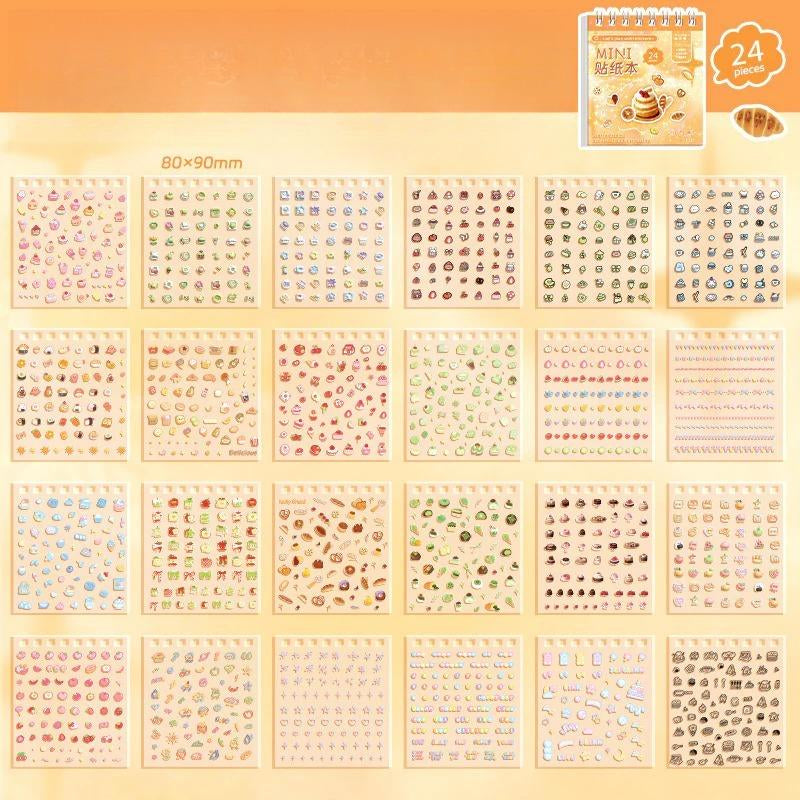 1500Pcs Mini Sticker Book Set - for Journaling, Diy Decoration & Scrapbooking, Nail Sticker