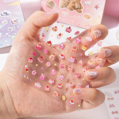 1500Pcs Mini Sticker Book Set - for Journaling, Diy Decoration & Scrapbooking, Nail Sticker